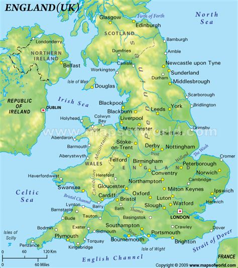 England Map England Physical Map Royalty Free Editabl