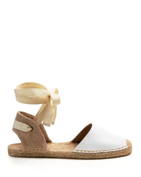 Lyst Soludos Espadrille Flat Sandals Classic Ankle Wrap In White