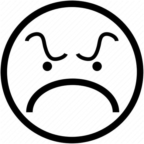 Angry Emoticon Evil Frown Frowning Menacing Smiley Icon