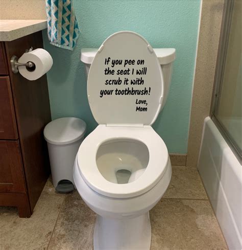Dont Pee On Seat Bathroom Decal Funny Jokes Love Mom Etsy