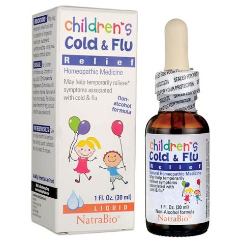 Natrabio Childrens Cold And Flu Relief Homeopathic Medicine Kids And