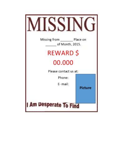 41 Printable Missing Poster Templates Flyers And Signs