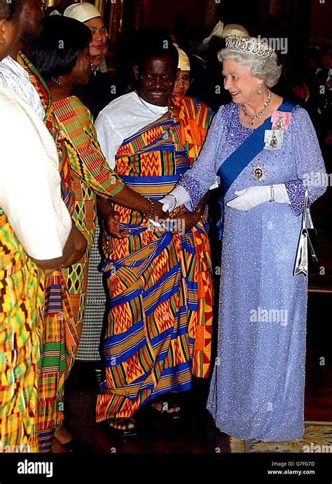 britain s queen elizabeth ii meets members of the ghana mission at an evening reception for