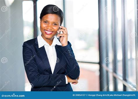 African Businesswoman Talking Phone Stock Image Image Of Employee Ethnic 39854137