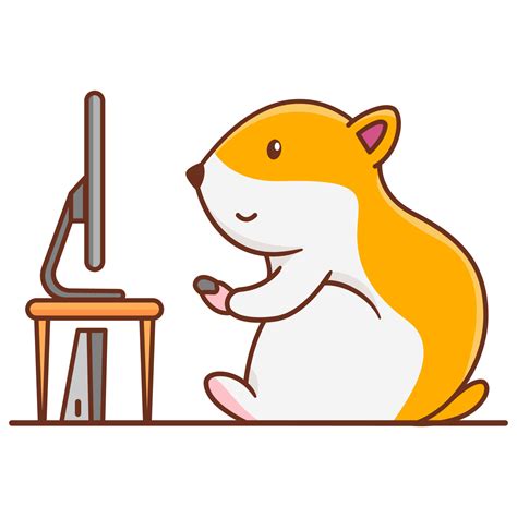 Cute Hamster Playing Video Game 5951684 Vector Art At Vecteezy