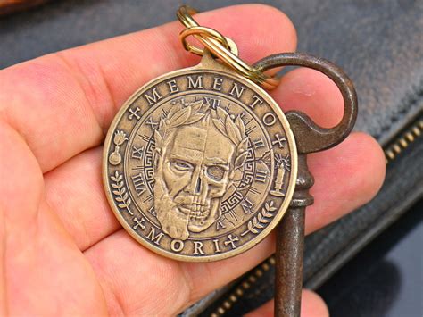 Memento Mori Key Tag Memento Mori Skull Worry Edc Coin Etsy