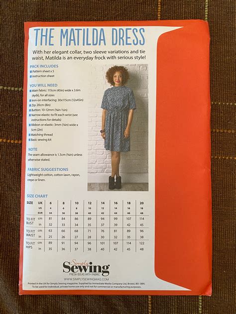 Simply Sewing Pattern Uncut The Matilda Dress Etsyde
