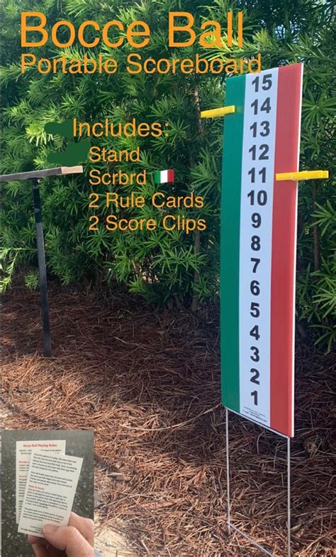 Bocce Ball Scoreboard Wstand 2 Scoring Clips And 2 Etsy