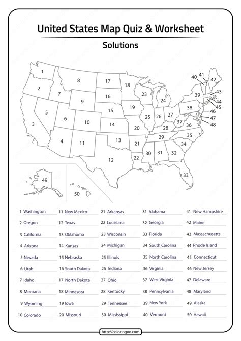 States Worksheets