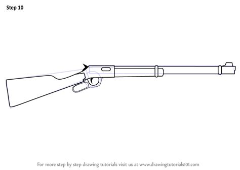 How To Draw A Winchester Rifle Rifles Step By Step
