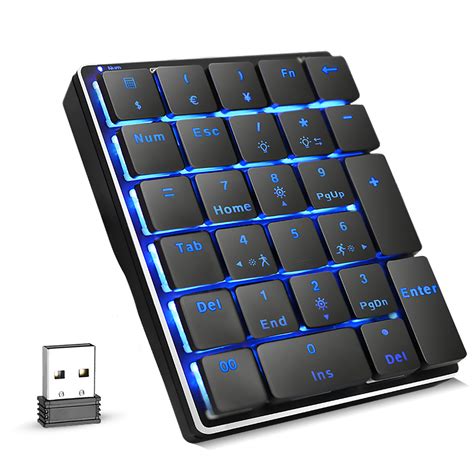 Rottay Number Pad 24ghz Wireless Mechanical Numpad Rechargeable 10