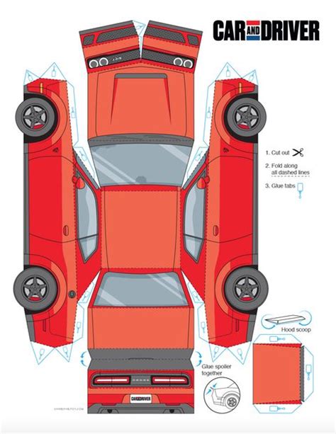 Build Your Own Paper Dodge Challenger Srt Demon Paper Toy Car