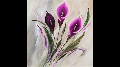 How To Paint Calla Lily Flower Painting Blending Acrylics Calla