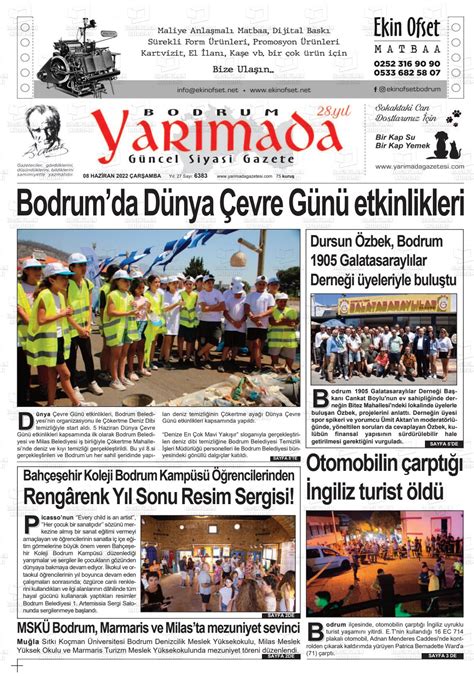 08 Haziran 2022 tarihli Bodrum Yarimada Gazete Manşetleri