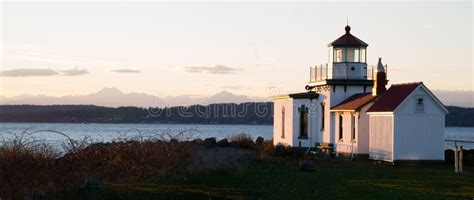 Discovery Park West Point Lighthouse Puget Sound Seattle Stock Photo