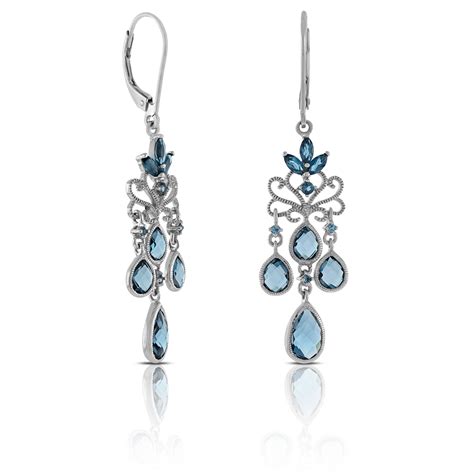 Mixed Cut Blue Topaz Chandelier Earrings K Ben Bridge Jeweler