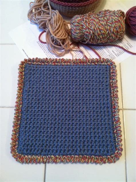 double thick sc with reverse sc edging beautiful crochet potholder by virginia crochet