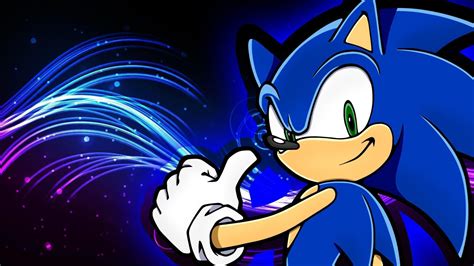 Sonic The Hedgehog In Blue Lightning Background Hd Sonic Wallpapers