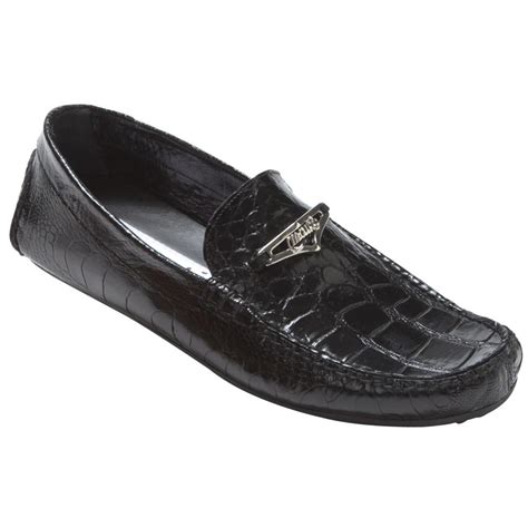 Mauri Lugano 3105 Black Genuine Ostrich Leg Alligator Shoes 84990