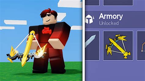 How I Bought The Gold Crossbow In Roblox Bedwars Youtube