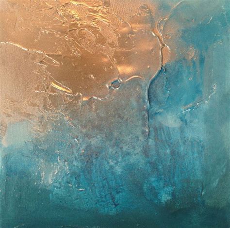 Teal And Gold Abstract Abstract Painting Contemporary Art Canvas