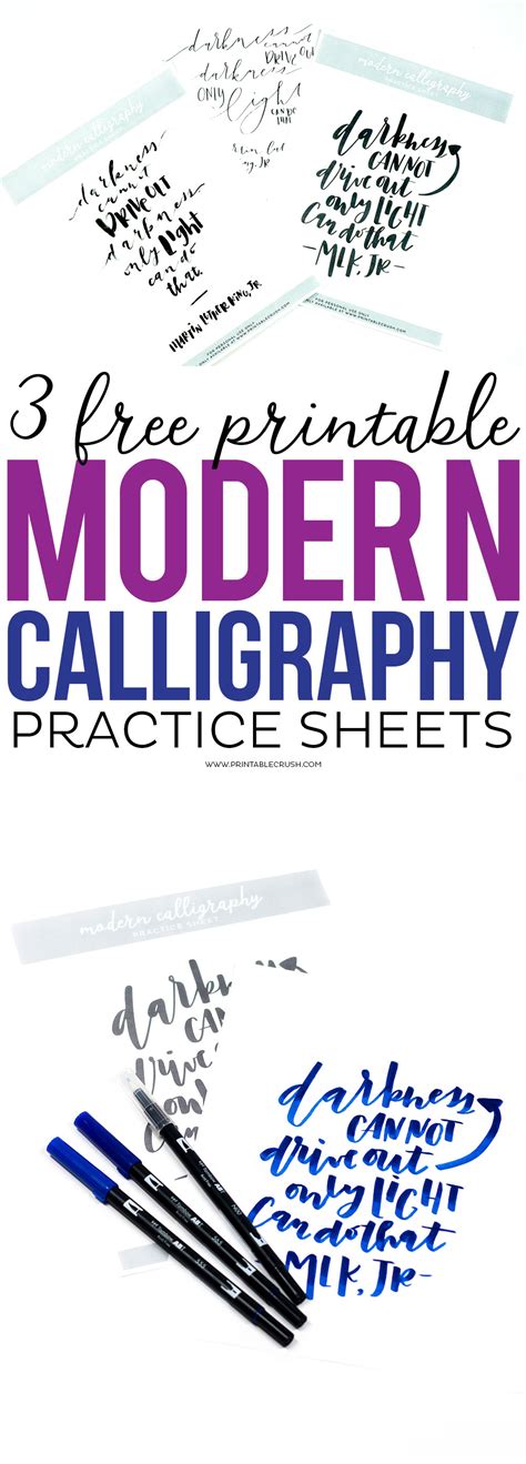 3 Free Printable Modern Calligraphy Practice Sheets Printable Crush