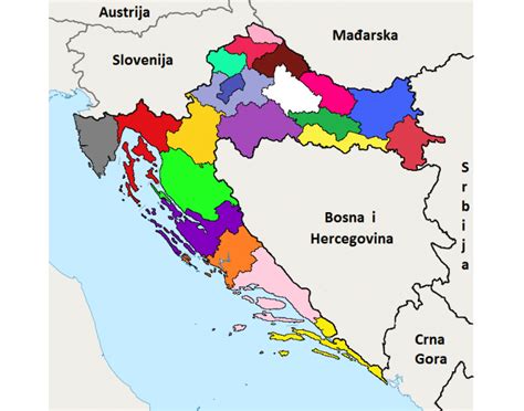 Hrvatske županije prema brojevima i imenima