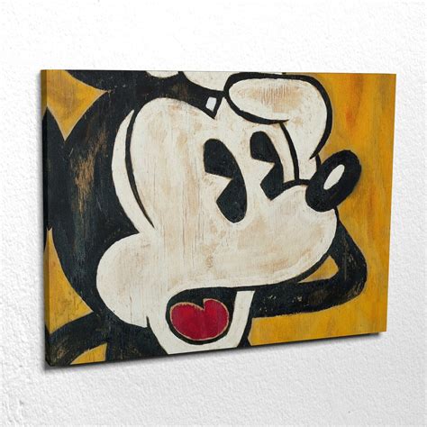 Mickey Mouse Banksy Canvas Wall Art Print Etsy