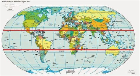 World Map With Parallels Detailed Map