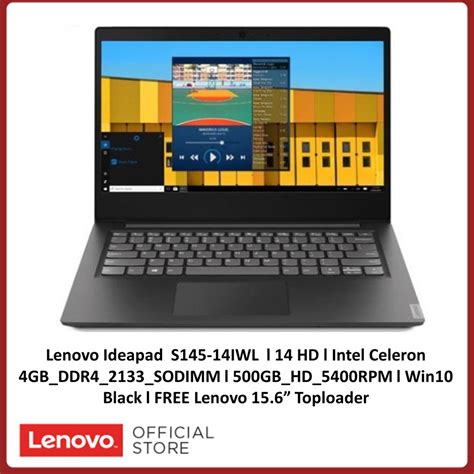 Lenovo Ideapad S145 14iwl 81mu000nph 14 Black Intel® Celeron® With