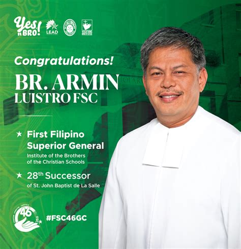 Br Armin Luistro Fsc Is First Filipino Superior General Of The De La