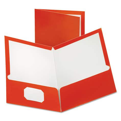 Oxford Two Pocket Laminated Paper Folder 100 Sheet Capacity 11 X 85