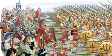 In contrast, a phalanx only really hoplites of the macedonian era had very long spears, which were good in a phalanx, but unwieldy in close combat. Romans vs. Macedonians, 197 BC. | Ancient Greek Warriors ...