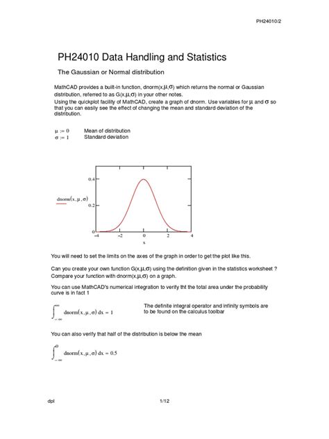 Mathcad Example Sheetpdf Normal Distribution Poisson Distribution