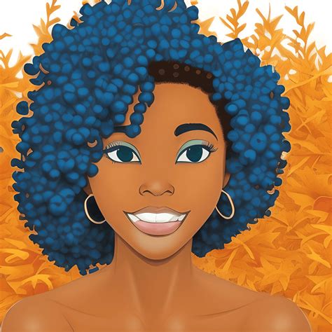 Gorgeous Dark Skinned Disney Cartoon Girl With Afro Hair In Autumn Colors · Creative Fabrica