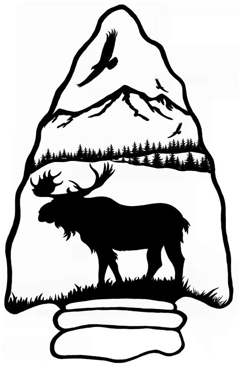 Black And White Moose Clipart Illustrations