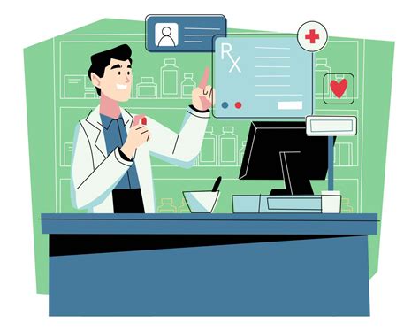 Pharmacist Vector Illustration Ai