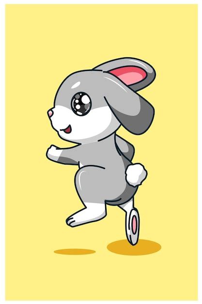Premium Vector The Hopping Rabbit Illustration