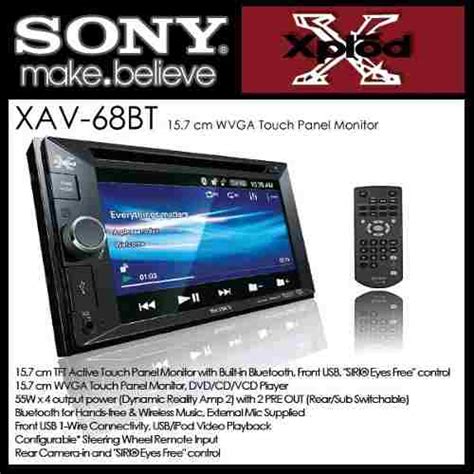 Estereo Sony Xav 68bt 2dinbluetooth Pantalla Touch Sd Usb Web Electro
