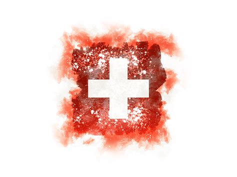 The white cross is known as the swiss cross. Швейцария, квадратный флаг в стиле гранж. Скачать иллюстрацию