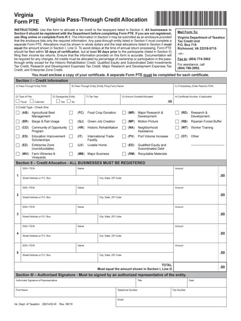 Va Dot Pte 2019 Fill Out Tax Template Online Us Legal Forms