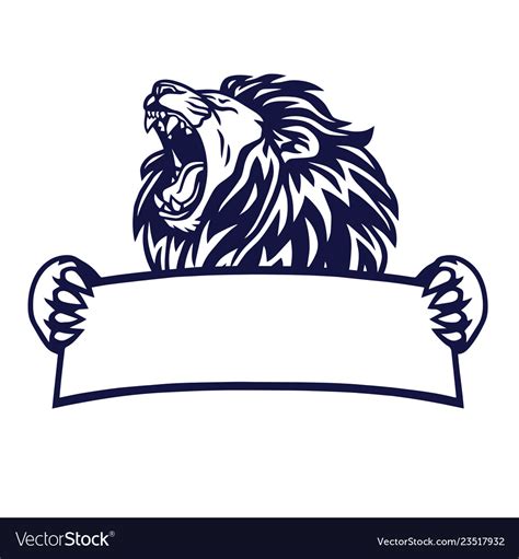 Lion King Logo Banner Emblem Royalty Free Vector Image