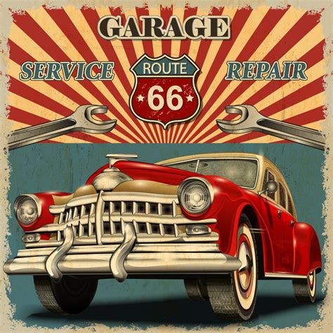Vintage Garage Retro Printable Poster Canvas Stylish Coolest Etsy