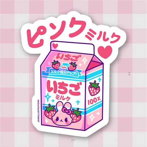 Pink Ichigo Milk Sticker