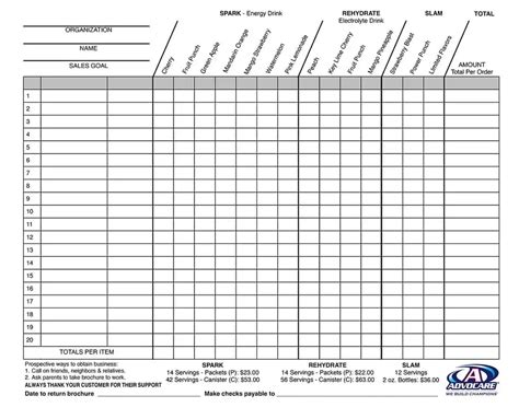 Fundraiser Order Templates Word Excel Samples