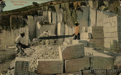 Workers At Stone Quarry Bermuda