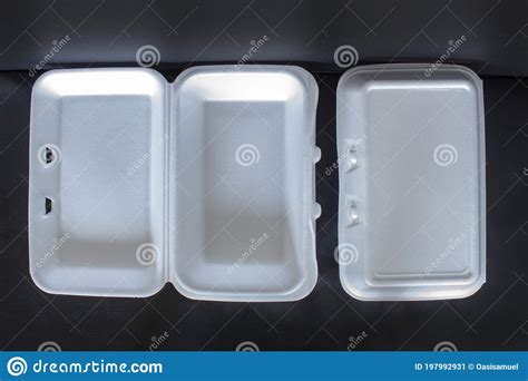 Top View Of Styrofoam Takeaway Boxes White Foam Boxes Rectangular