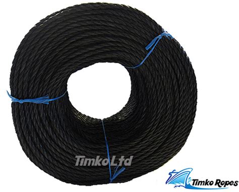 12mm Black Polypropylene Rope X 220m Bulk Coil Timko Ropes