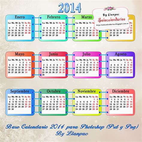 Calendarios Para Photoshop Plantilla Base Para Calendarios Del 2014