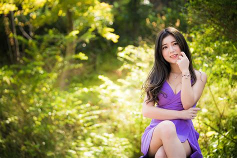 4k Asian Sitting Dress Glance Brunette Girl Hd Wallpaper Rare